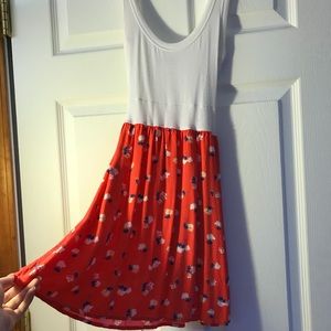 Mini orange and white flower dress